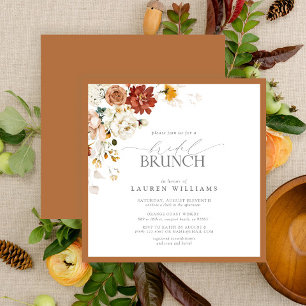 Rust Oranje Waterverf Botanische Bridal Brunch Kaart