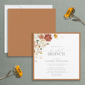 Rust Oranje Waterverf Botanische Bridal Brunch Kaart