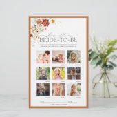 Rust Oranje Waterverf Floral Vrijgezellenfeest Gam (Staand voorkant)