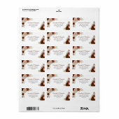 Rust Oranje Waterverf Rozen Chic Wedding Adres Etiket (Full Sheet)