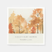Rust Oranje Yellow Autumn Herfst Tree Baby shower Servet (Voorkant)