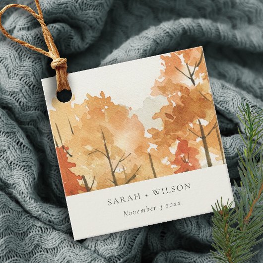 Rust Oranje Yellow Autumn Herfst Tree Wedding Bedankjes Labels