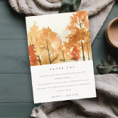 Rust Oranje Yellow Autumn Herfst Tree Wedding Bedankkaart