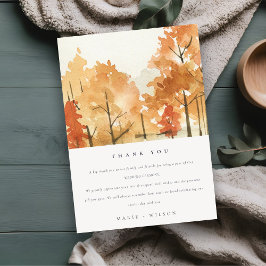 Rust Oranje Yellow Autumn Herfst Tree Wedding Bedankkaart