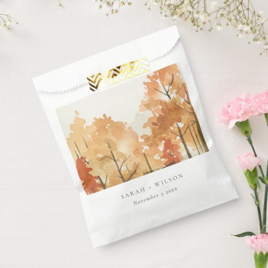 Rust Oranje Yellow Autumn Herfst Tree Wedding Bedankzakje (Gezegeld)