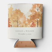 Rust Oranje Yellow Autumn Herfst Tree Wedding Blikjeskoeler (Voorkant)