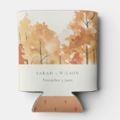 Rust Oranje Yellow Autumn Herfst Tree Wedding Blikjeskoeler (Achterkant)