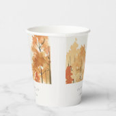 Rust Oranje Yellow Autumn Herfst Tree Wedding Papieren Bekers (Rechts)