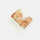 Rust Oranje Yellow Autumn Herfst Tree Wedding Servet (Hoek)