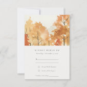 Rust Oranje Yellow Autumn Herfst Trees Wedding RSV RSVP Kaartje (Voorkant)