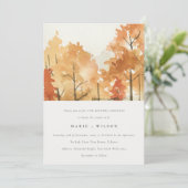 Rust Oranje Yellow Nahern Herfst Trees Vow Renewal Kaart (Staand voorkant)