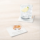 Rust Oranje Zand Kustkrab Nautical Wedding Kartonnen Onderzetters (Insitu)