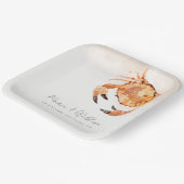 Rust Oranje Zand Kustkrab Nautical Wedding Papieren Bordje (Gebogen)