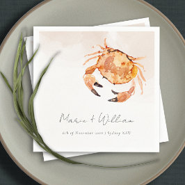 Rust Oranje Zand Kustkrab Nautical Wedding Servet