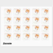 Rust Oranje Zand Kustkrab Nautical Wedding Vierkante Sticker (Vel)