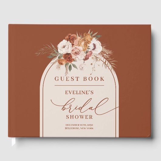  rust pampas boho vrijgezellenfeest gastenboek (Voorkant)