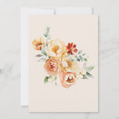Rust Peach Beige Floral Vrijgezellenfeest Kaart (Achterkant)