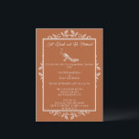Rust Peacock Flourish Rehearsal Dinner Invitation Kaart<br><div class="desc">Nodig gasten uit voor je repetitieve diner met een uitnodiging voor het diner van Rust Peacock Flourish bruiloft. Het uitnodigingsontwerp kenmerkt een elegante pauw die met bloei wordt bewogen. Pas de namen van de bruidegom en de bruid aan samen met de details van het repetitieve diner. Extra trouwbenodigdheden zijn ook...</div>