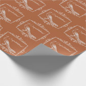 Rust Peacock Flourish Wedding Wrapping Paper Cadeaupapier (Hoek)