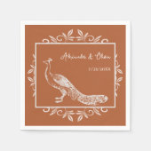 Rust Peacock Vlaams Vrijgezellenfeest Napkins Servet (Voorkant)