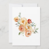 Rust Perzik Bloemen Vrijgezellenfeest Dank u kaart (Achterkant)