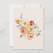 Rust Perzik Bloemen Vrijgezellenfeest Dank u kaart (Achterkant)