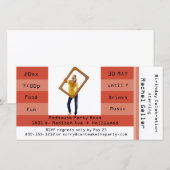 Rust Photo Admission Ticket Birthday Party Invite (Voorkant / Achterkant)