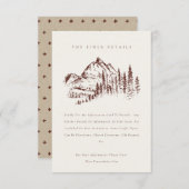 Rust Pine Bossen Mountain Sketch Weddench Details Informatiekaartje (Voorkant / Achterkant)