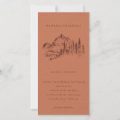 Rust Pine Bossen Mountain Sketch Wedding Invite Bedankkaart (Voorkant)