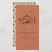 Rust Pine Mountain Sketch Couples Shower Invite Bedankkaart (Voorkant / Achterkant)