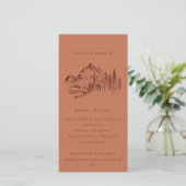 Rust Pine Mountain Sketch Couples Shower Invite Bedankkaart (Staand voorkant)