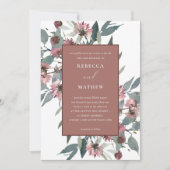 RUST PINK EUCALYPTUS FLORAL VOW RENEWAL INVITE BEDANKKAART (Voorkant)