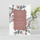 RUST PINK EUCALYPTUS FLORAL VOW RENEWAL INVITE BEDANKKAART (Staand voorkant)