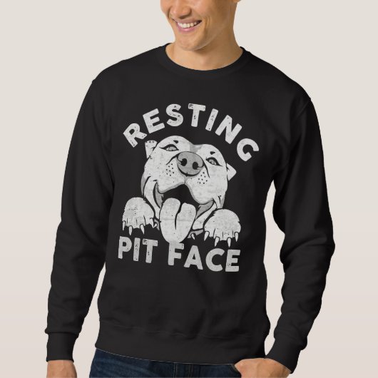 Rust Pit Face Grappige Pitbull Dog Quote voor Pet Trui (Voorkant)