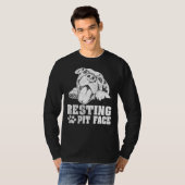 Rust Pit Face Grappige Pitbull Grappig zweet T-shirt (Voorkant volledig)