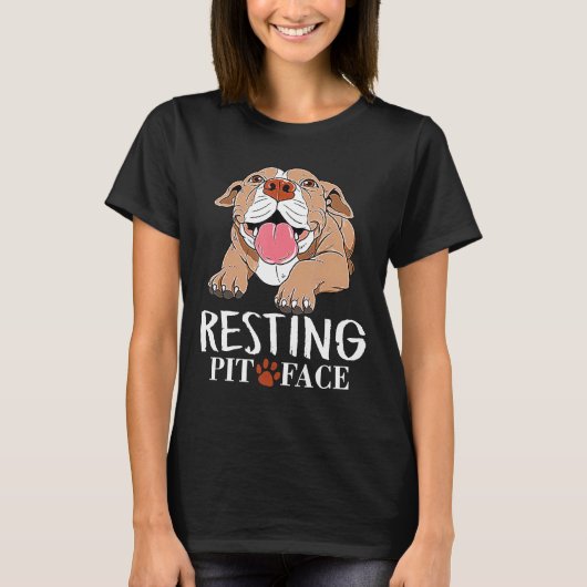 Rust Pit Gezicht Shirt Grappige Pitbull Lover (Voorkant)