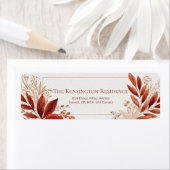 Rust Pointed Leaf Gilded Botanical Etiket (Insitu)