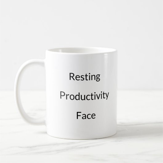 Rust Productiviteit Gezicht Koffie Mok (Links)
