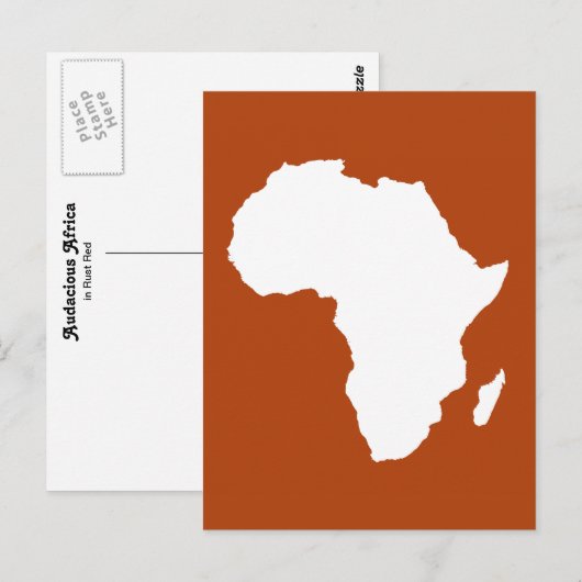 Rust Red Audacious Africa Briefkaart (Voorkant / Achterkant)
