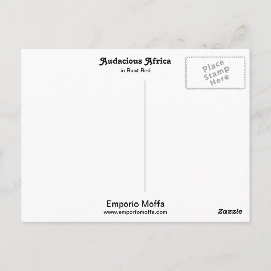 Rust Red Audacious Africa Briefkaart (Achterkant)