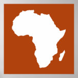 Rust Red Audacious Africa Poster<br><div class="desc">De Afrika-kaart is wit en contrasterend in het Safari-palet van Emporio Moffa,  geïnspireerd door de gewaagde avontuurlijkheid en wildernis van het continent.</div>