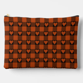 Rust Red Black Buffalo Heart Plaid Etui