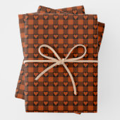 Rust Red Black Buffalo Heart Plaid Inpakpapier Vel (In situ)