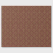 Rust Red Brown Damask Pattern Cadeaupapier (Vlak)