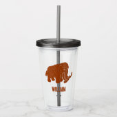 Rust Red Cartoon Wooly Mammoth, gepersonaliseerd Acryl Drinkbeker (Voorkant)