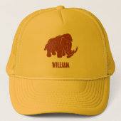 Rust Red Cartoon Wooly Mammoth, gepersonaliseerd Trucker Pet (Voorkant)