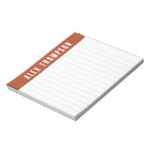 Rust Red Custom Name Lined Notitieblok (Linkerzijde)