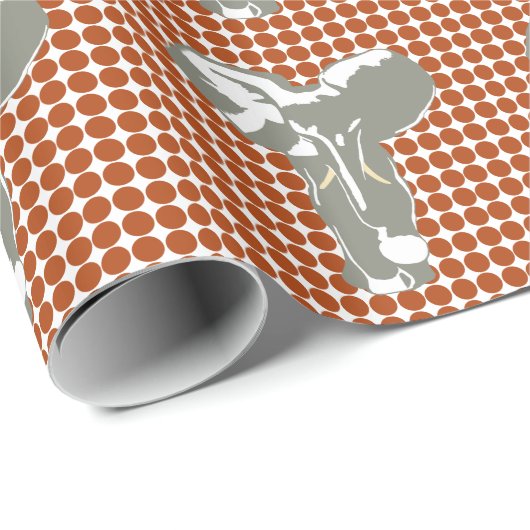 Rust Red Dot met Pop Art Elephant Cadeaupapier (Rol Hoek)