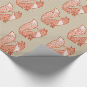 Rust Red en ivory Foxes Cadeaupapier (Hoek)