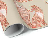 Rust Red en ivory Foxes Cadeaupapier (Rol Hoek)